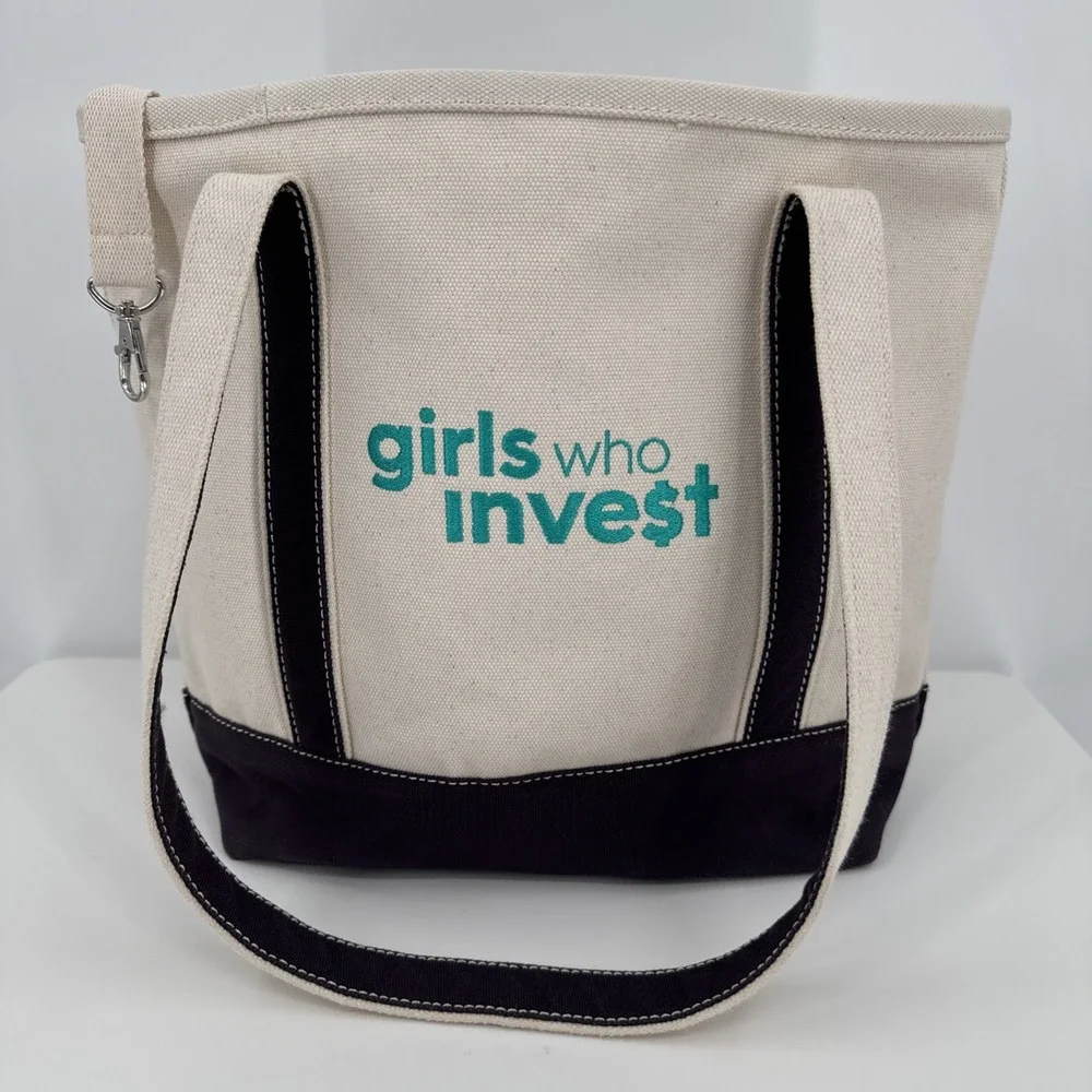 Lands End Girls Who Invest Canvas Medium‎ Tote